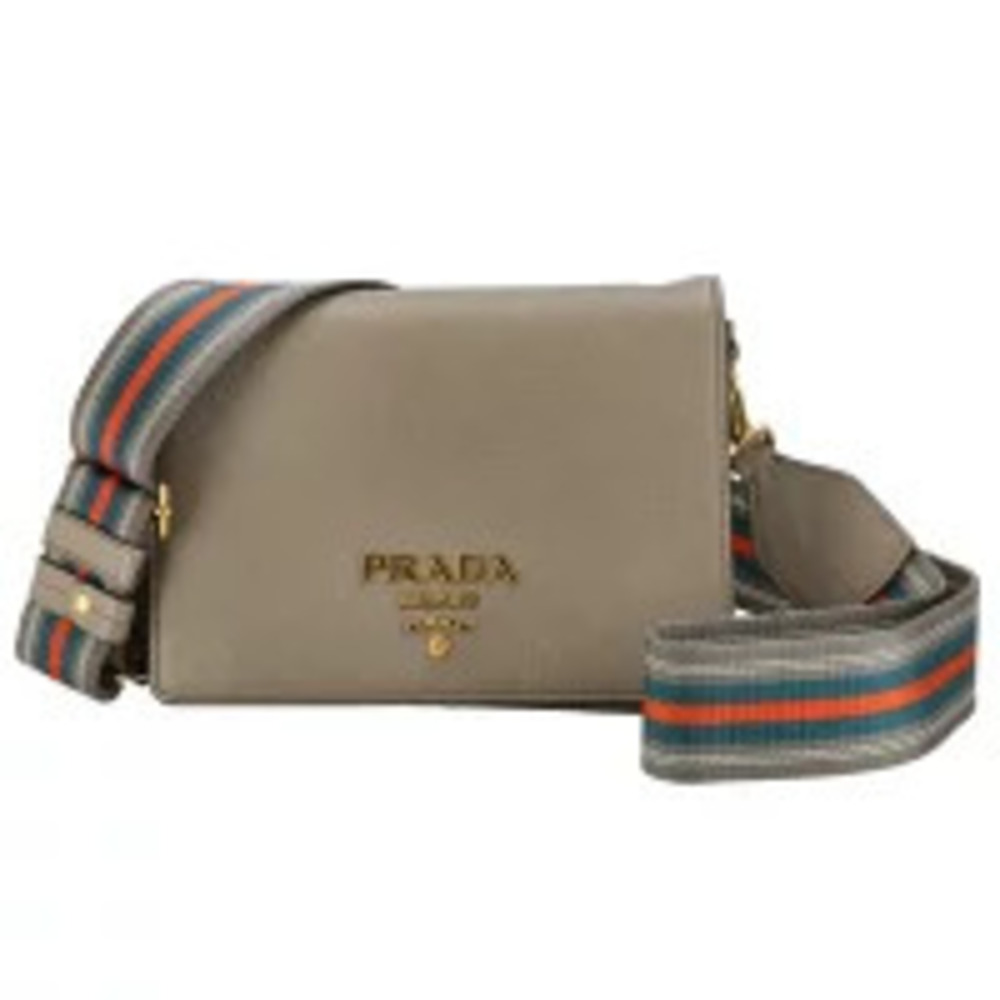 PRADA Multi stripe shoulder bag Vitello Daino leather AB